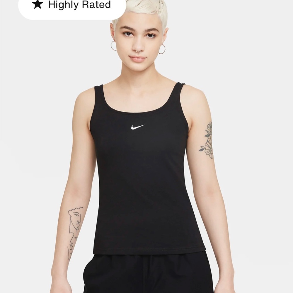 Nike black tank w/ white swoosh size L